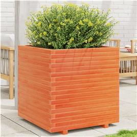 vidaXL Vaso/floreira de jardim 70x70x72,5 cm pinho maciço castanho mel