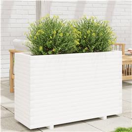 vidaXL Vaso/floreira de jardim 110x40x72,5 cm pinho maciço branco