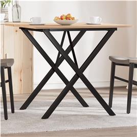 vidaXL Mesa de jantar estrutura em X 90x90x75 cm pinho e ferro fundido
