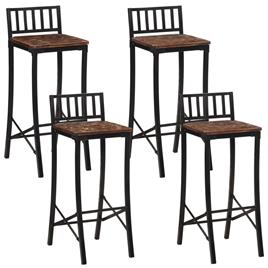 vidaXL Cadeiras de bar 4 pcs madeira recuperada maciça