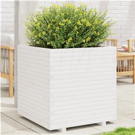 vidaXL Vaso/floreira de jardim 70x70x72,5 cm pinho maciço branco