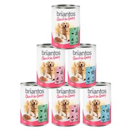 Briantos Chunks em molho 6 x 415 g - Pack misto (vaca, salmão e cordeiro)