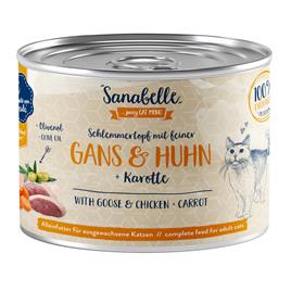 Sanabelle Carne em molho - Pack económico: 24 x 180 g - Ganso e frango