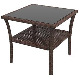 Mesa de Jardim e Prateleira Tampo de Vidro e Estrutura de Aço Suporta 30 kg