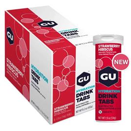 Gu Strawberry Hibiscus Hydration Tabs Box 8 Units Transparente