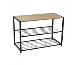 Banco de sapatos estilo industrial 2 prateleiras erme o91