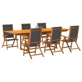 vidaXL 7 pcs conjunto de jantar para jardim acácia maciça e textilene