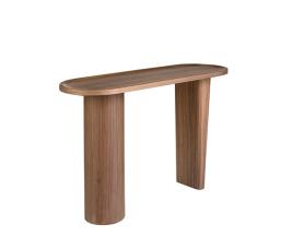 Consola oval em nogueira meio ponto