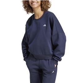 Adidas Essentials Small Logo Feel Cozy Sweatshirt Azul XL Mulher