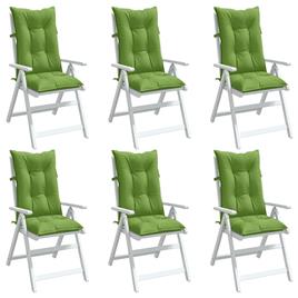 vidaXL Almofadões cadeiras altas 6pcs mesclado tecido verde