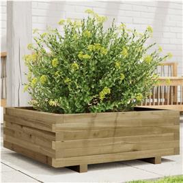 vidaXL Vaso/floreira de jardim 70x70x26,5 cm madeira pinho impregnada