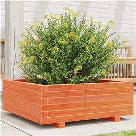 vidaXL Vaso/floreira de jardim 70x70x26,5 cm pinho maciço castanho-mel