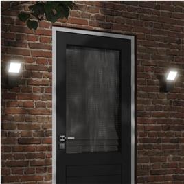vidaXL Candeeiros parede LED p/ exterior 2 pcs alumínio fundido preto