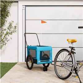vidaXL Reboque de bicicleta p/ animais tecido oxford/ferro azul/preto