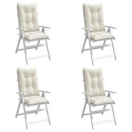 vidaXL Almofadões para cadeiras altas 4 pcs mesclado tecido creme
