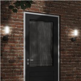 vidaXL Candeeiros de parede p/ exterior 2 pcs aço inoxidável preto
