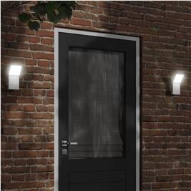 vidaXL Candeeiros parede LED p/ exterior 2 pcs alumínio fundido branco