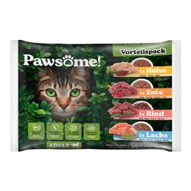 Pawsome Adult Cat 4 x 85 g - Pack misto (4 variedades)