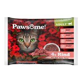 Pawsome Adult Cat 4 x 85 g - Vaca