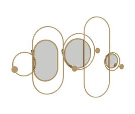 Cabide de parede com espelhos metal, vidro homcom