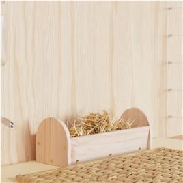 vidaXL Comedouro para coelhos 28x10x10 cm madeira de abeto maciça