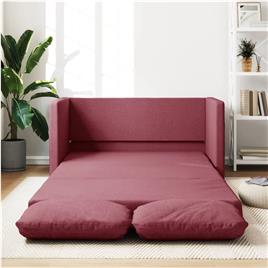 vidaXL Sofá-cama sem pés 112x174x55 cm tecido vermelho tinto