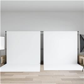 vidaXL Suportes para fundos fotográficos 2 pcs 305x243 cm aço preto