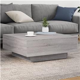 vidaXL Mesa de centro com luzes LED 80x80x31 cm cinzento sonoma