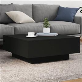 vidaXL Mesa de centro com luzes LED 80x80x31 cm preto