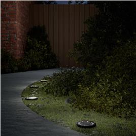 vidaXL Luzes solares para exterior com espigões 12 pcs branco quente