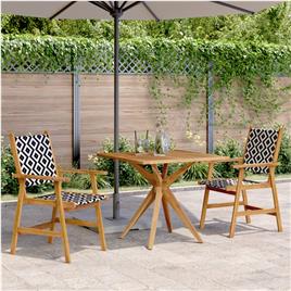vidaXL 3 pcs conjunto de jantar para jardim madeira de acácia maciça