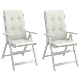 vidaXL Almofadões para cadeiras altas 2 pcs mesclado tecido creme