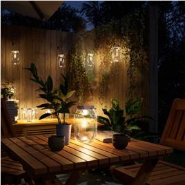 vidaXL Luz solar de vidro para exterior 12 pcs branco quente