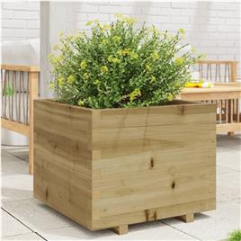 vidaXL Vaso/floreira de jardim 60x60x49,5 madeira de pinho impregnada