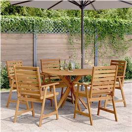 vidaXL 6 pcs conjunto de jantar para jardim madeira de acácia maciça