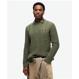 Superdry Jacob Cable Sweater Verde M Homem