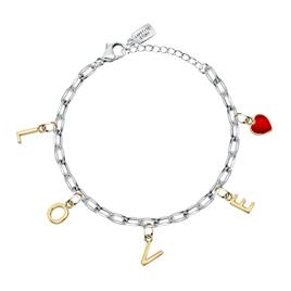 Le Petite Story Love Charm Red Enamel16.3 Bracelet Prateado  Homem