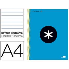 Caderno A4 Espiral 120Fls 100gr Pautado 5 Bandas Capa Dura Azul