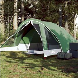 vidaXL Tenda de campismo cabana para 4 pessoas impermeável verde