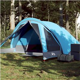 vidaXL Tenda de campismo cabana para 4 pessoas impermeável azul