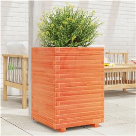 vidaXL Vaso/floreira de jardim 50x50x72 cm pinho maciço castanho mel