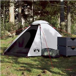 vidaXL Tenda de campismo cúpula p/ 2 pessoas opaca impermeável branco