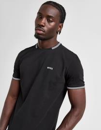 BOSS Taul Pique Tip T-Shirt - Black, Black