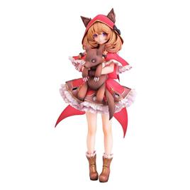 Wing Original Character Pvc 1/7 Okamizukin Chan Illustration By Shugao Statue 23 Cm Rosa