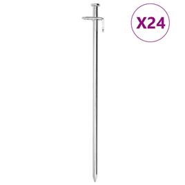 vidaXL Estacas para tenda 24 pcs 30 cm 8 mm aço galvanizado
