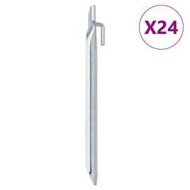 vidaXL Estacas p/ tenda 24 pcs forma de V 24 cm Ø20 mm aço galvanizado