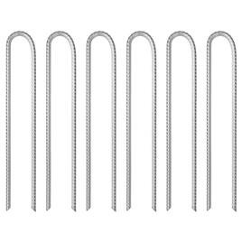 vidaXL Estacas p/ tenda 6 pcs forma de U 37 cm Ø10 mm aço galvanizado