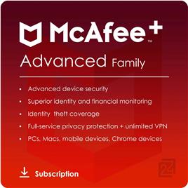 McAfee+ Advanced Family Dispositivos Ilimitados / 1 Ano