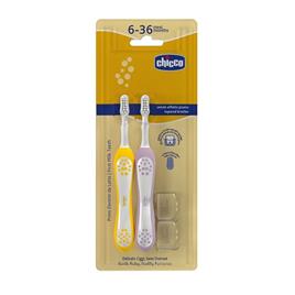 Chicco Cepillo De Dientes Amarillo + Morado 6-36M