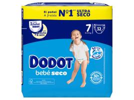 Fraldas Bebé Seco Extra Dodot T7 15-24kg 32 Un